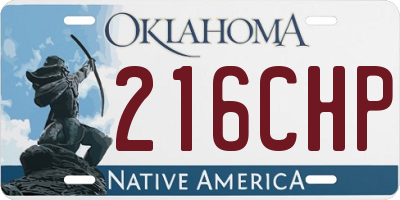 OK license plate 216CHP