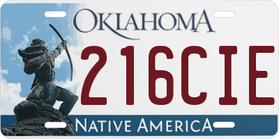OK license plate 216CIE