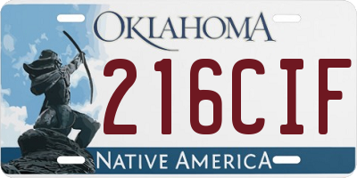OK license plate 216CIF