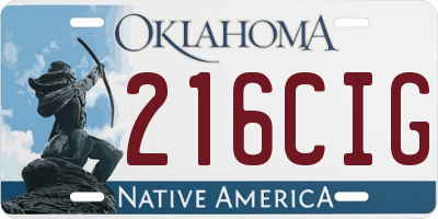 OK license plate 216CIG