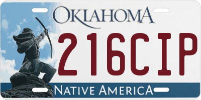 OK license plate 216CIP