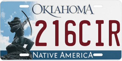 OK license plate 216CIR