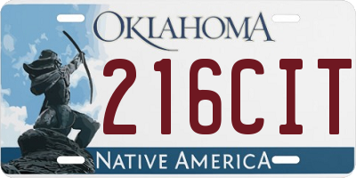 OK license plate 216CIT