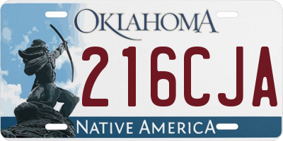 OK license plate 216CJA