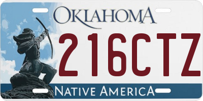 OK license plate 216CTZ