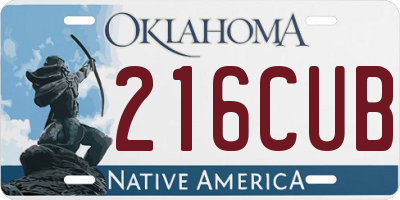 OK license plate 216CUB