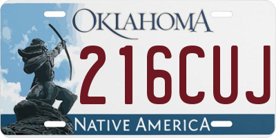 OK license plate 216CUJ