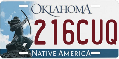 OK license plate 216CUQ