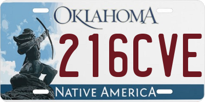 OK license plate 216CVE