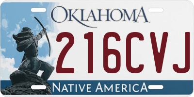 OK license plate 216CVJ