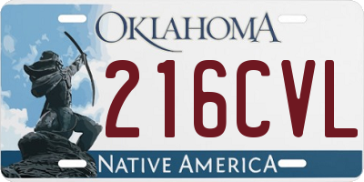 OK license plate 216CVL