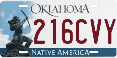 OK license plate 216CVY