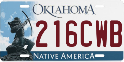 OK license plate 216CWB