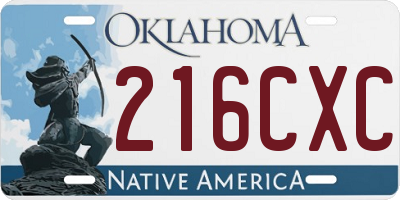 OK license plate 216CXC