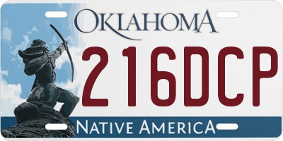 OK license plate 216DCP
