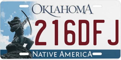 OK license plate 216DFJ