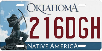 OK license plate 216DGH