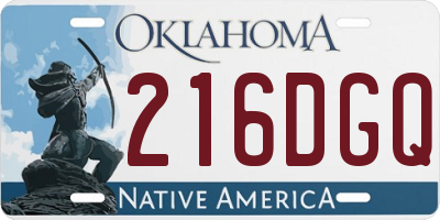 OK license plate 216DGQ