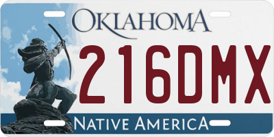 OK license plate 216DMX