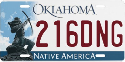 OK license plate 216DNG