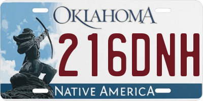 OK license plate 216DNH