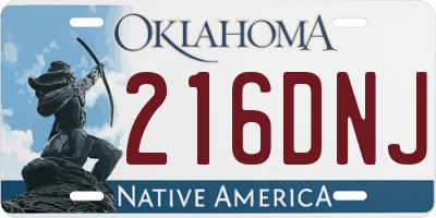 OK license plate 216DNJ