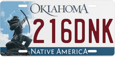 OK license plate 216DNK