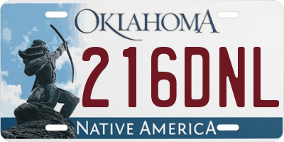 OK license plate 216DNL