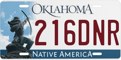 OK license plate 216DNR
