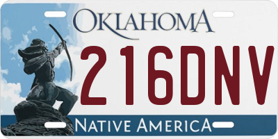 OK license plate 216DNV