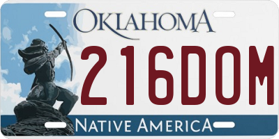 OK license plate 216DOM