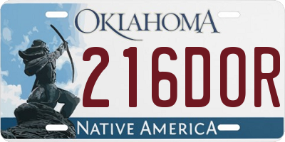 OK license plate 216DOR