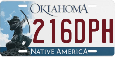 OK license plate 216DPH