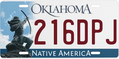 OK license plate 216DPJ