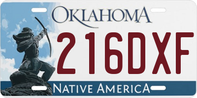OK license plate 216DXF