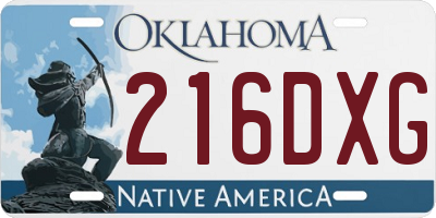 OK license plate 216DXG