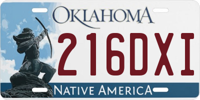 OK license plate 216DXI