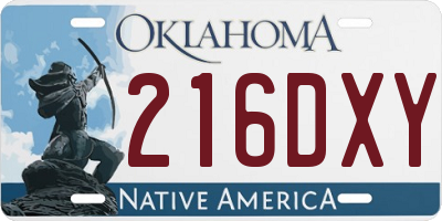 OK license plate 216DXY