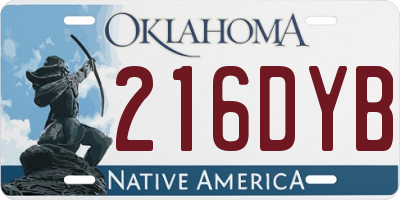 OK license plate 216DYB