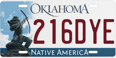 OK license plate 216DYE