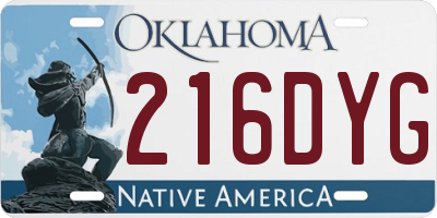 OK license plate 216DYG