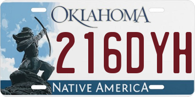 OK license plate 216DYH