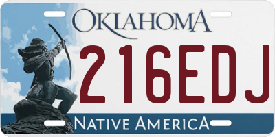 OK license plate 216EDJ