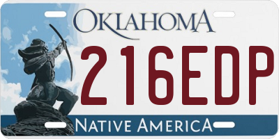 OK license plate 216EDP