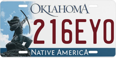 OK license plate 216EYO