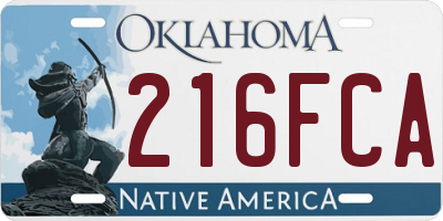 OK license plate 216FCA