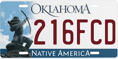 OK license plate 216FCD