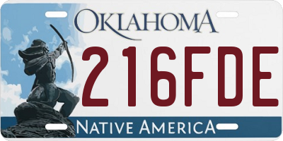 OK license plate 216FDE