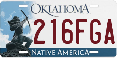OK license plate 216FGA