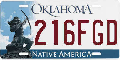 OK license plate 216FGD